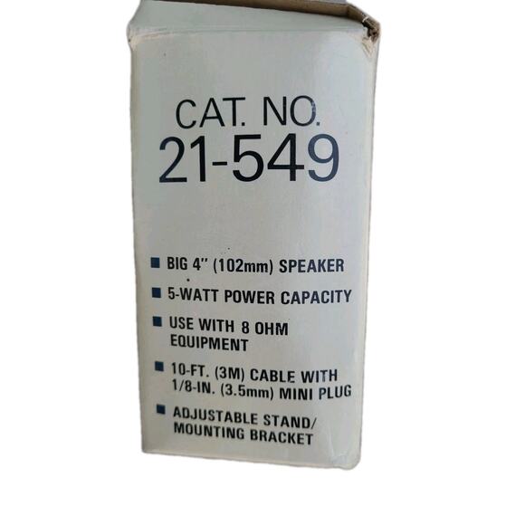 Realistic Radio Shack Radio CB Scanner Extension Speaker Cat No 21-549 Black - Picture 3 of 4
